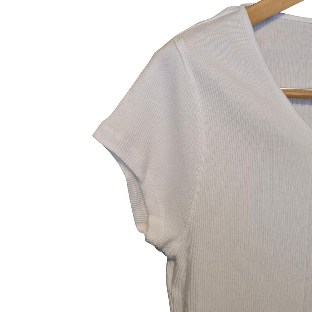 Lauren Ralph Lauren Top Womens Size XL White Short Sleeve Minimalist Neutral - Picture 5 of 8